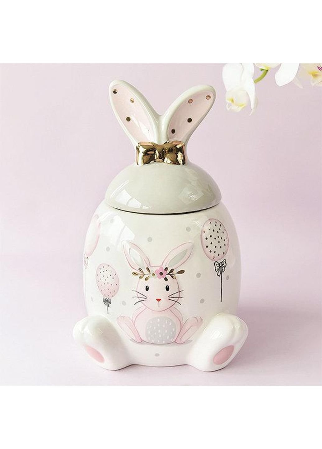 Банка для зберігання керамічна Вушка кролика 6786 15.5х10 см No Brand (253625910)