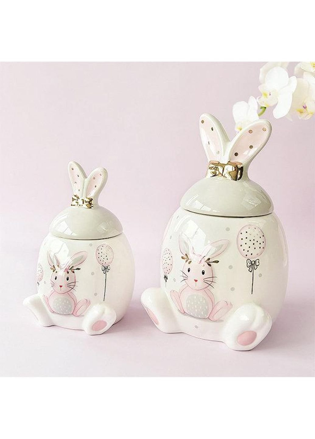 Банка для зберігання керамічна Вушка кролика 6786 15.5х10 см No Brand (253625910)