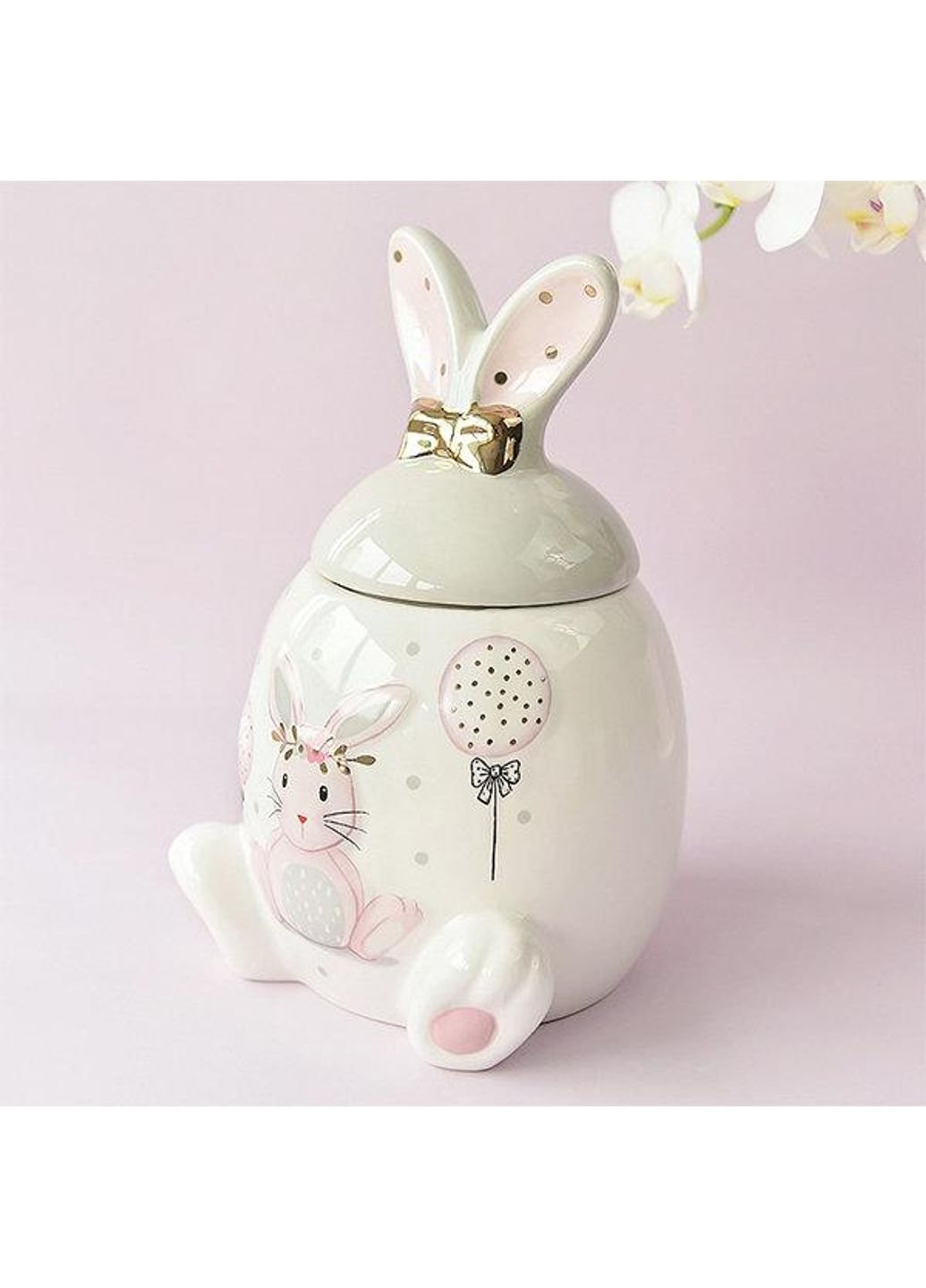 Банка для зберігання керамічна Вушка кролика 6786 15.5х10 см No Brand (253625910)