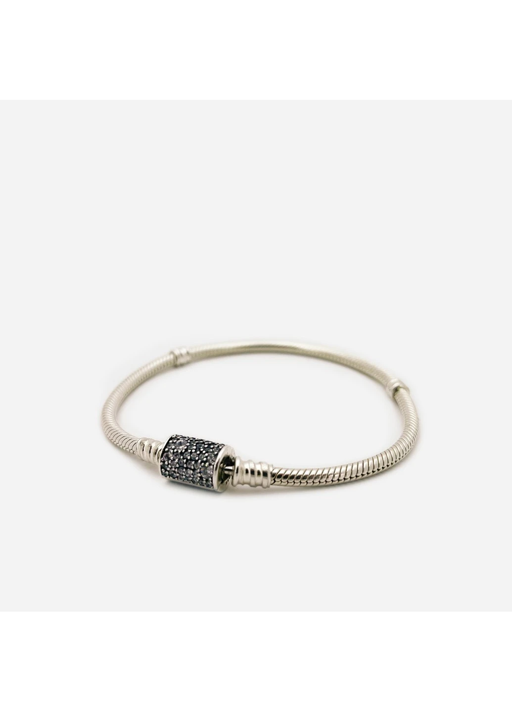 Срібний браслет для намистин Пандора із застібкою Pave 21 No Brand (252508907)