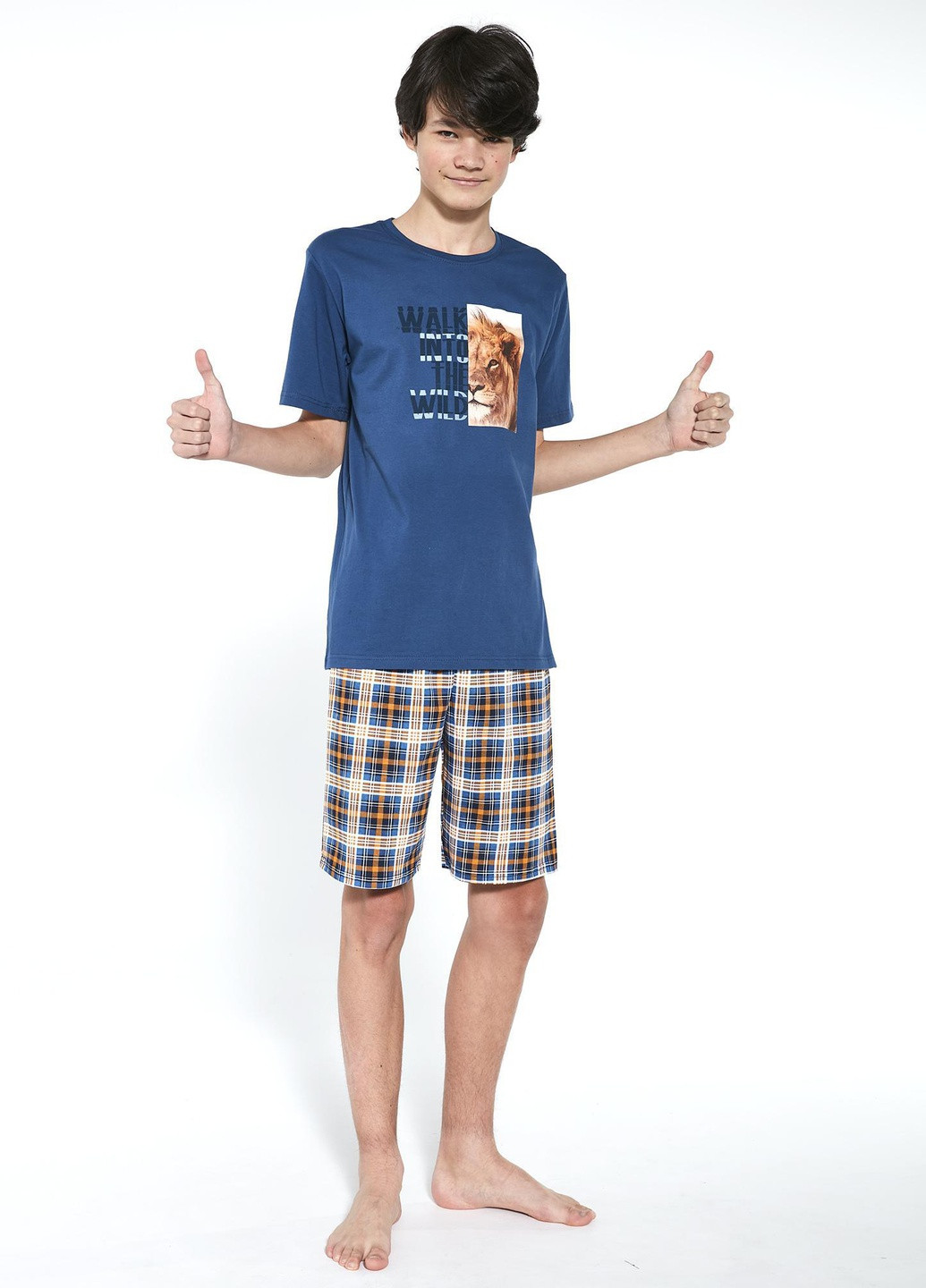 Синяя всесезон пижама для мальчиков-подростков 35 wild 551-22 Cornette