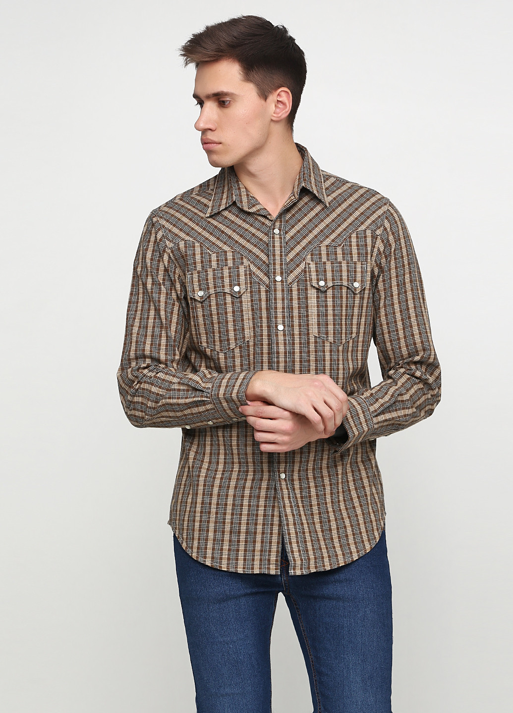 Оливковковая (хаки) рубашка в клетку Ralph Lauren
