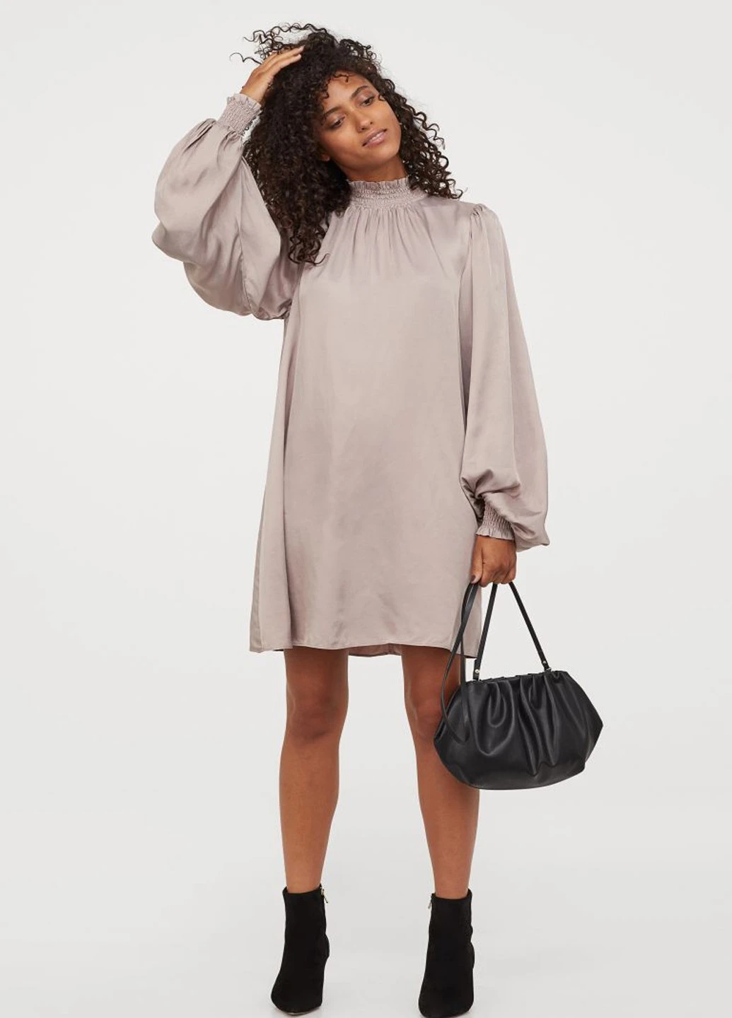 Светло-фиолетовое кэжуал платье H&M однотонное