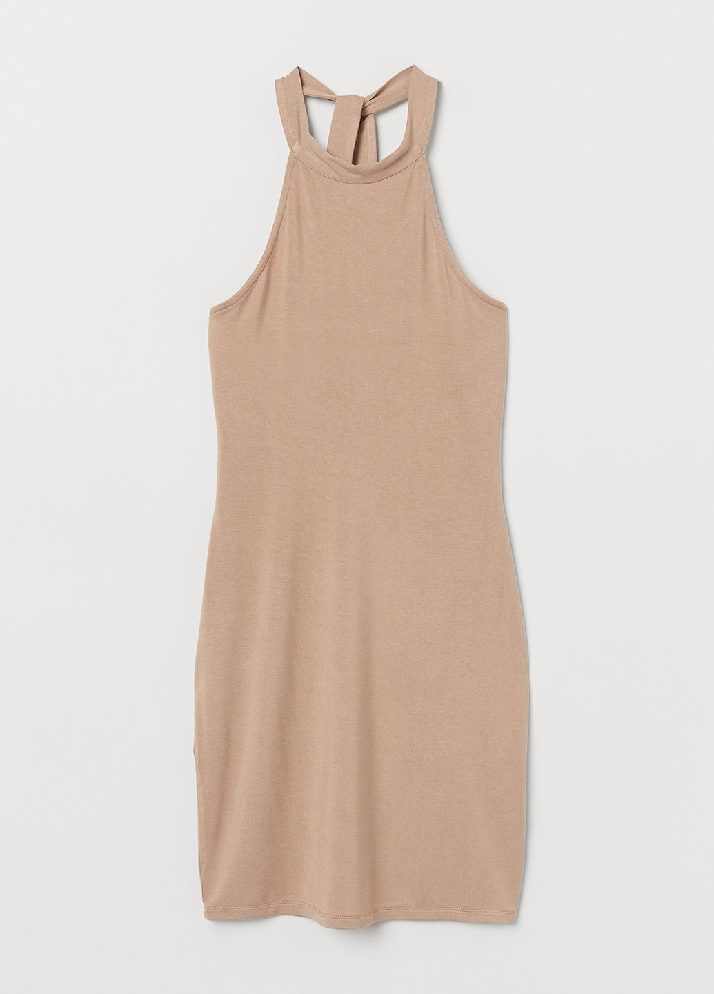Світло-бежева кежуал сукня з відкритою спиною, футляр H&M однотонна