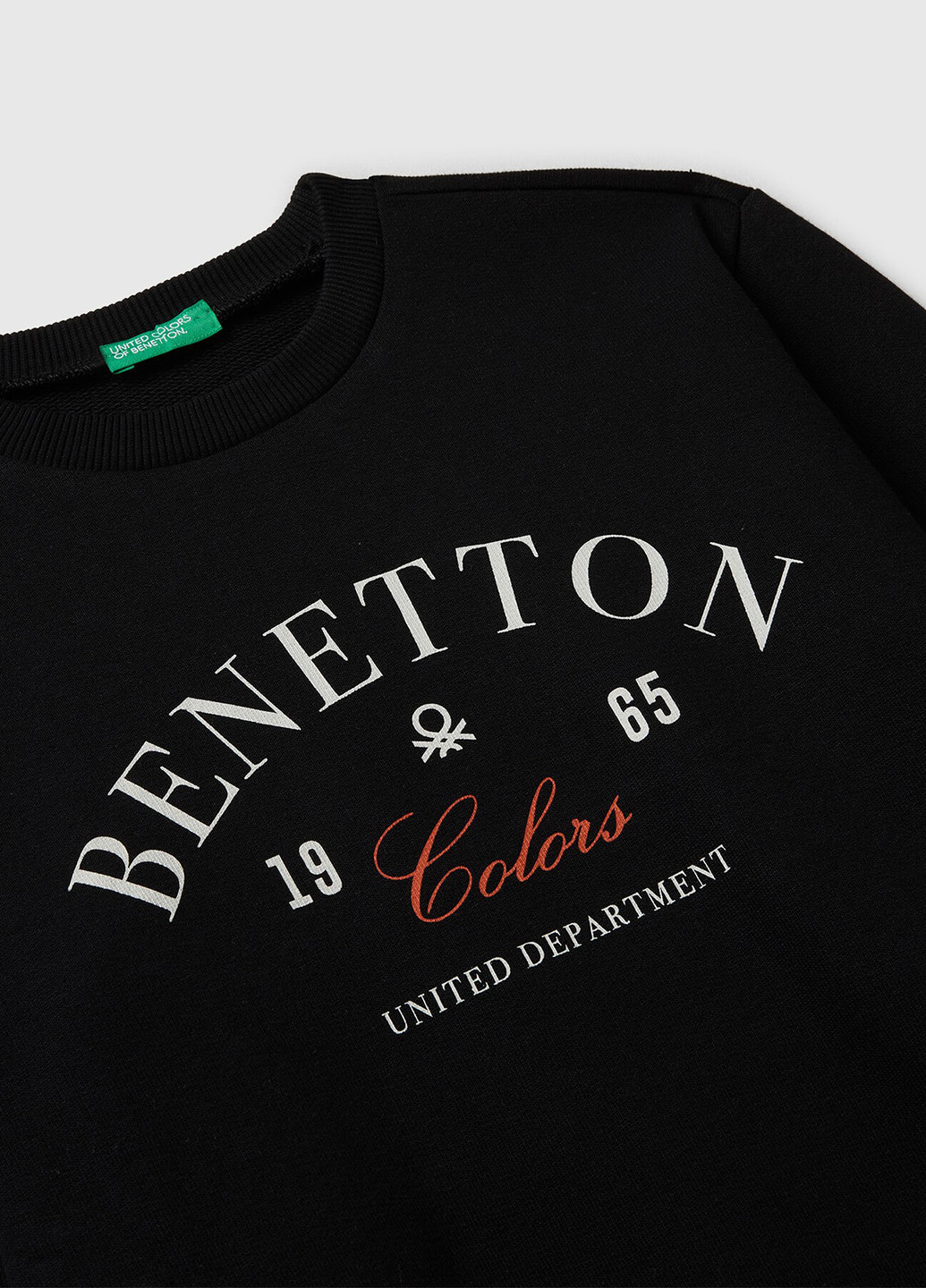 United Colors of Benetton свитшот надпись черный кэжуал хлопок, трикотаж