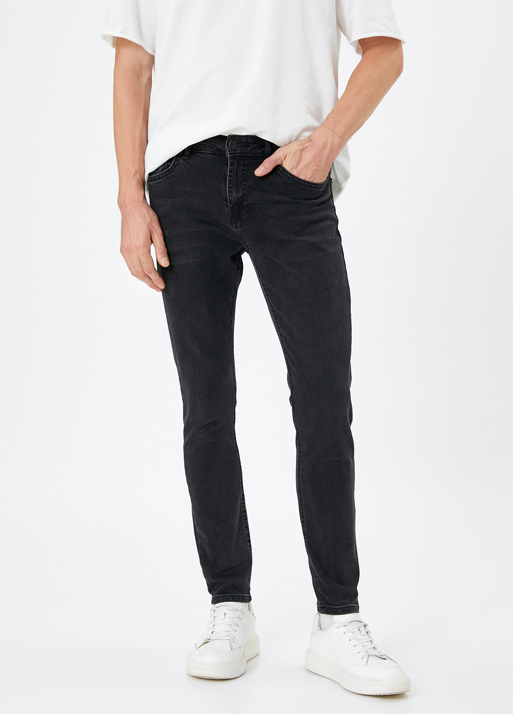 Темно-серые демисезонные слим джинсы KOTON