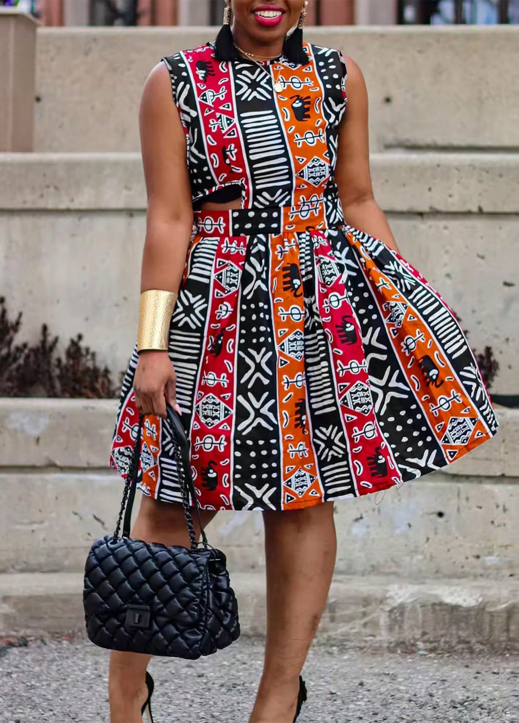 Комбінована кежуал сукня кльош SHEIN з малюнком