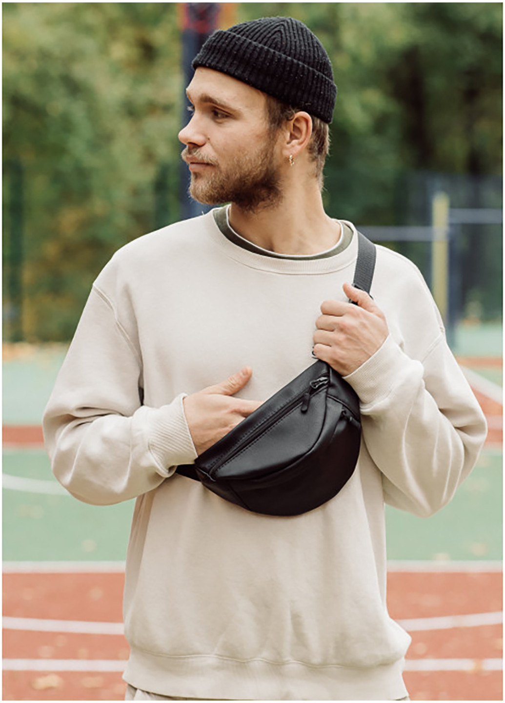 Чоловіча поясна сумка бананка 33х14 см Sambag (252131258)