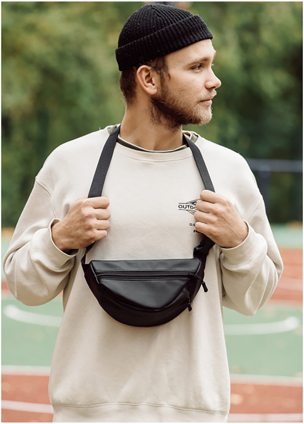 Чоловіча поясна сумка бананка 33х14 см Sambag (252131258)