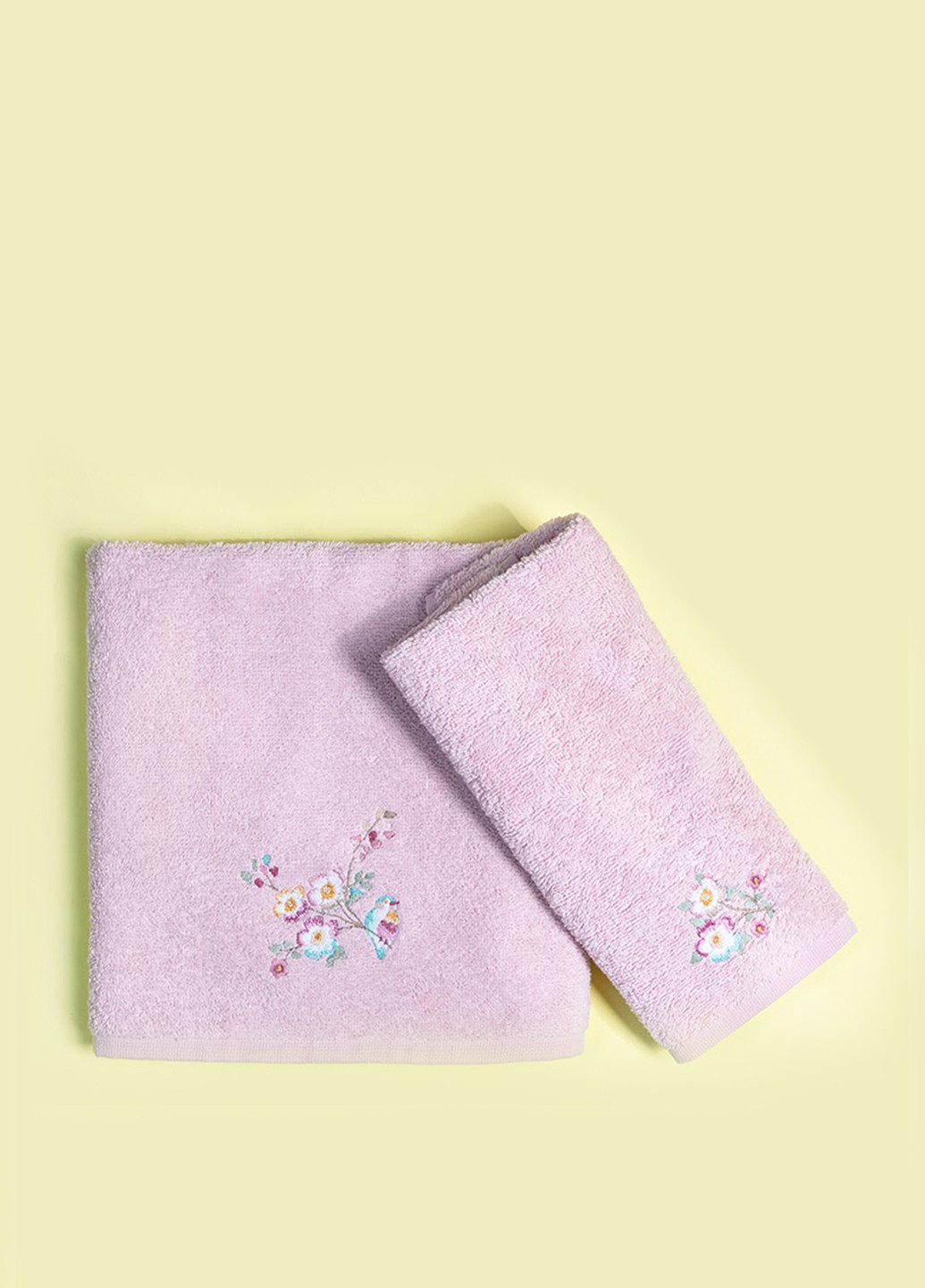 English Home полотенце flower love (2 шт.) 50х76 см, 30х40 см однотонный розовый производство - Турция