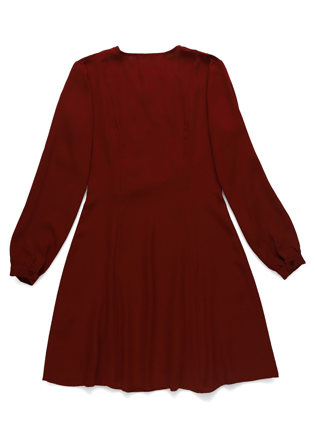 Бордовое кэжуал платье на запах MINT&BERRY однотонное