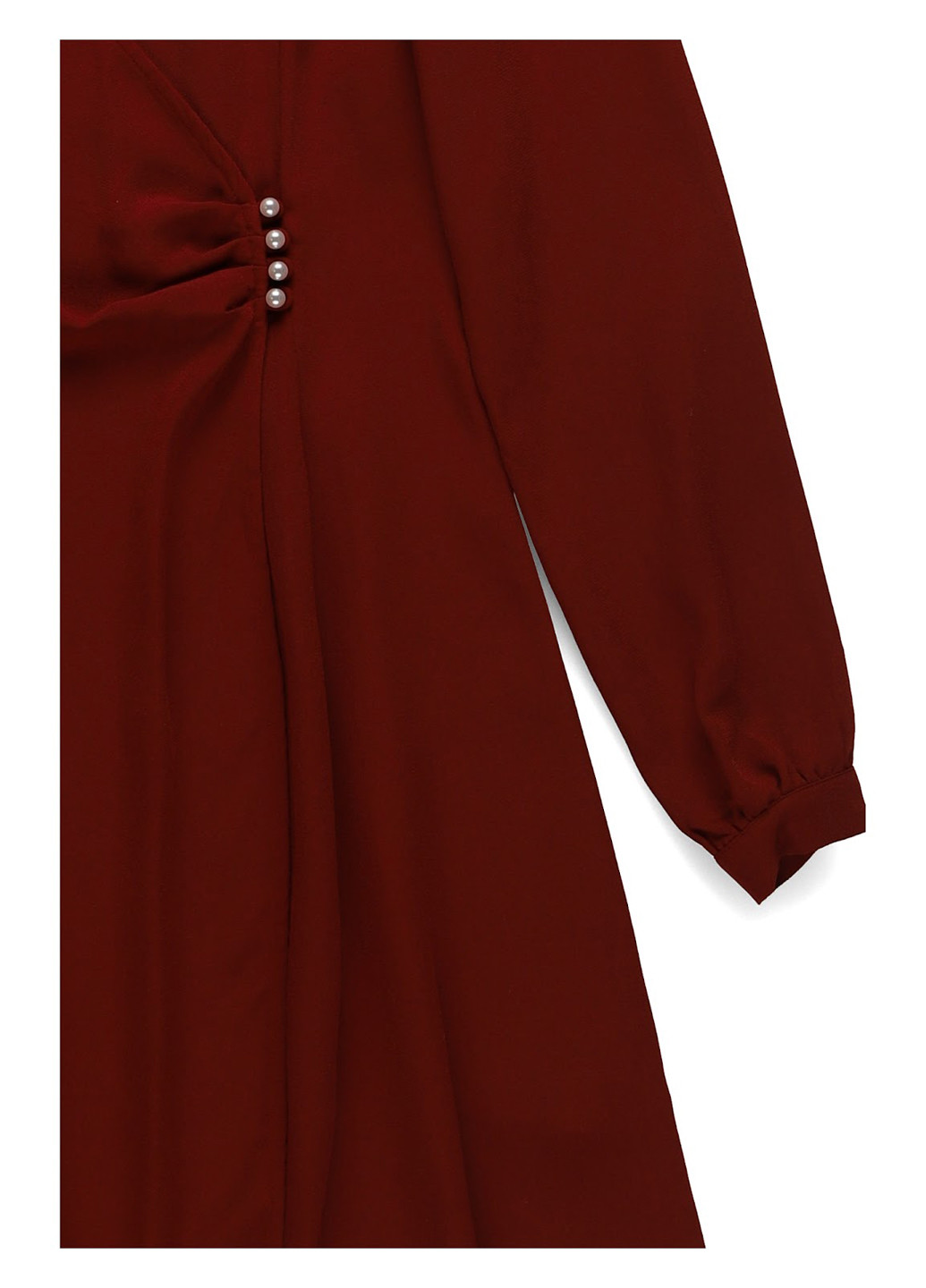 Бордовое кэжуал платье на запах MINT&BERRY однотонное