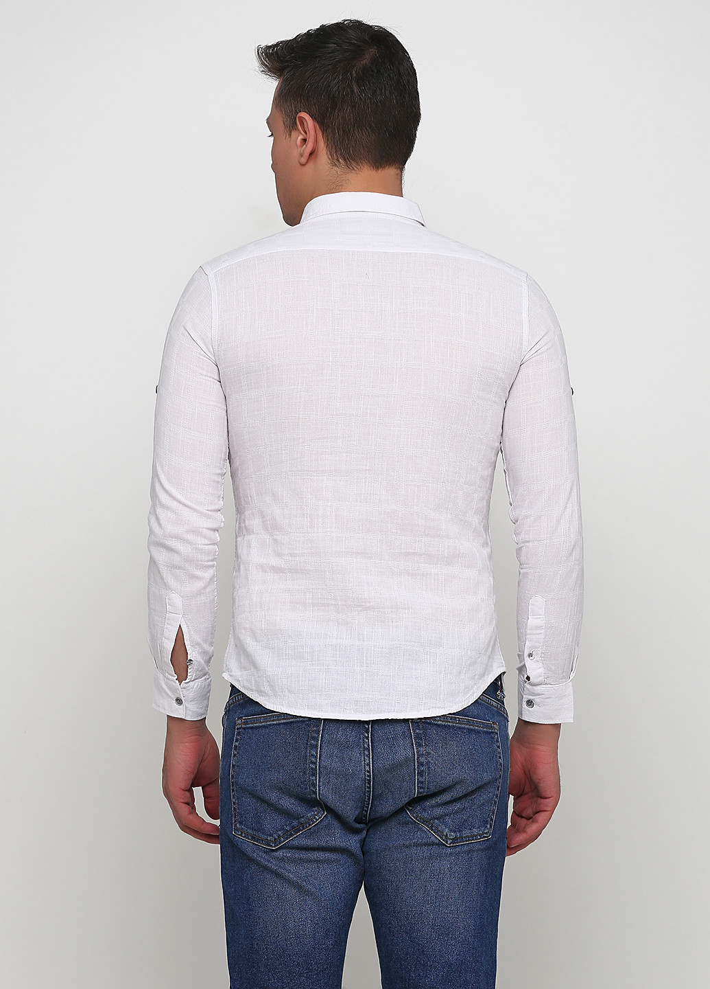 Белоснежная кэжуал рубашка однотонная Madoc Jeans