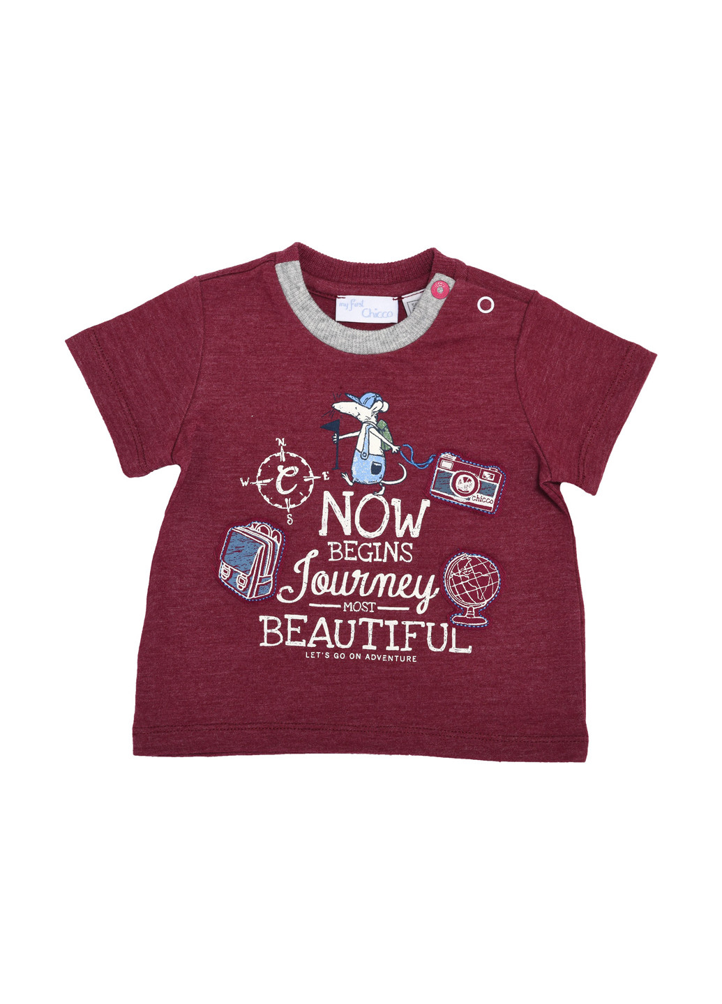 Бордовая летняя футболка Chicco