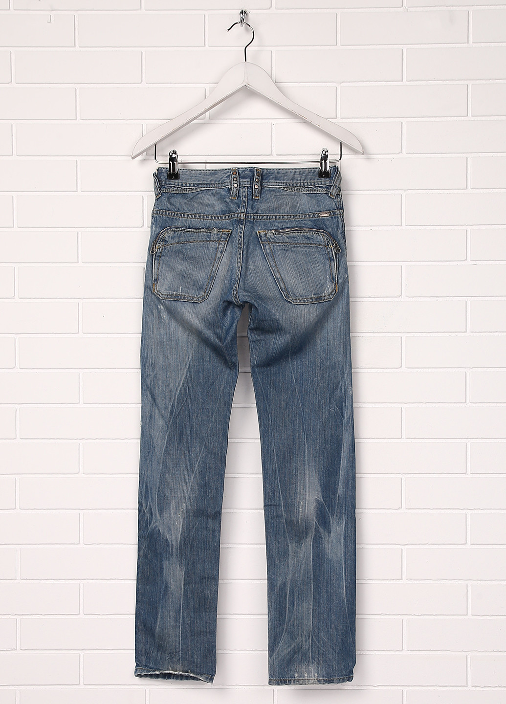 Светло-синие демисезонные со средней талией джинсы Diesel