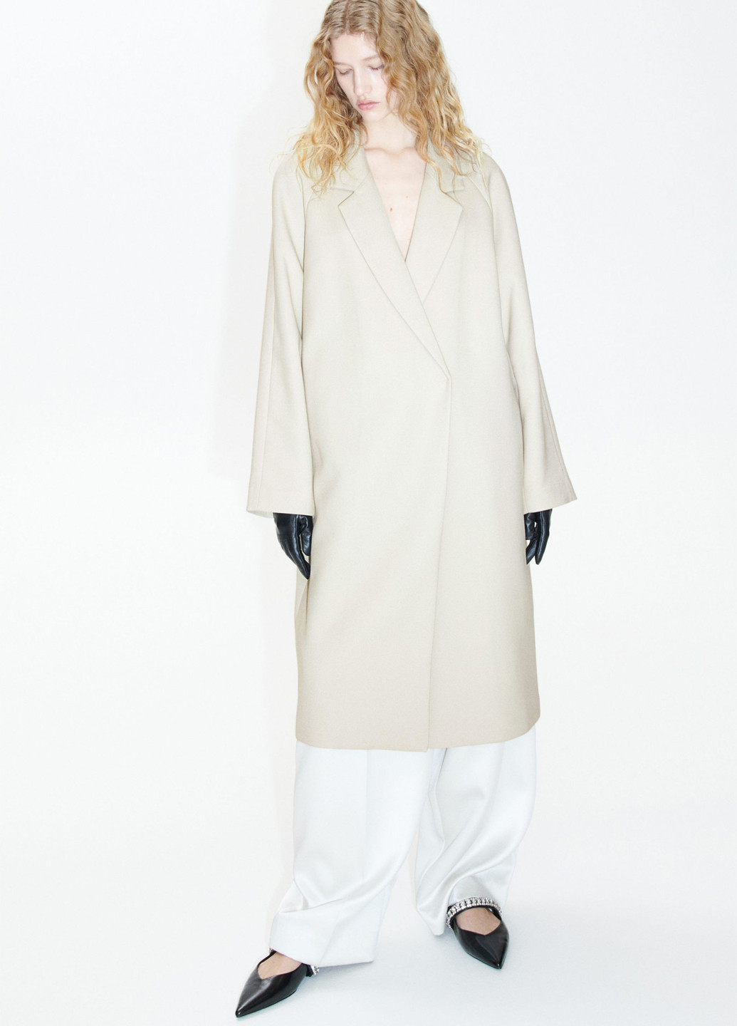 Светло-бежевое демисезонное Пальто H&M