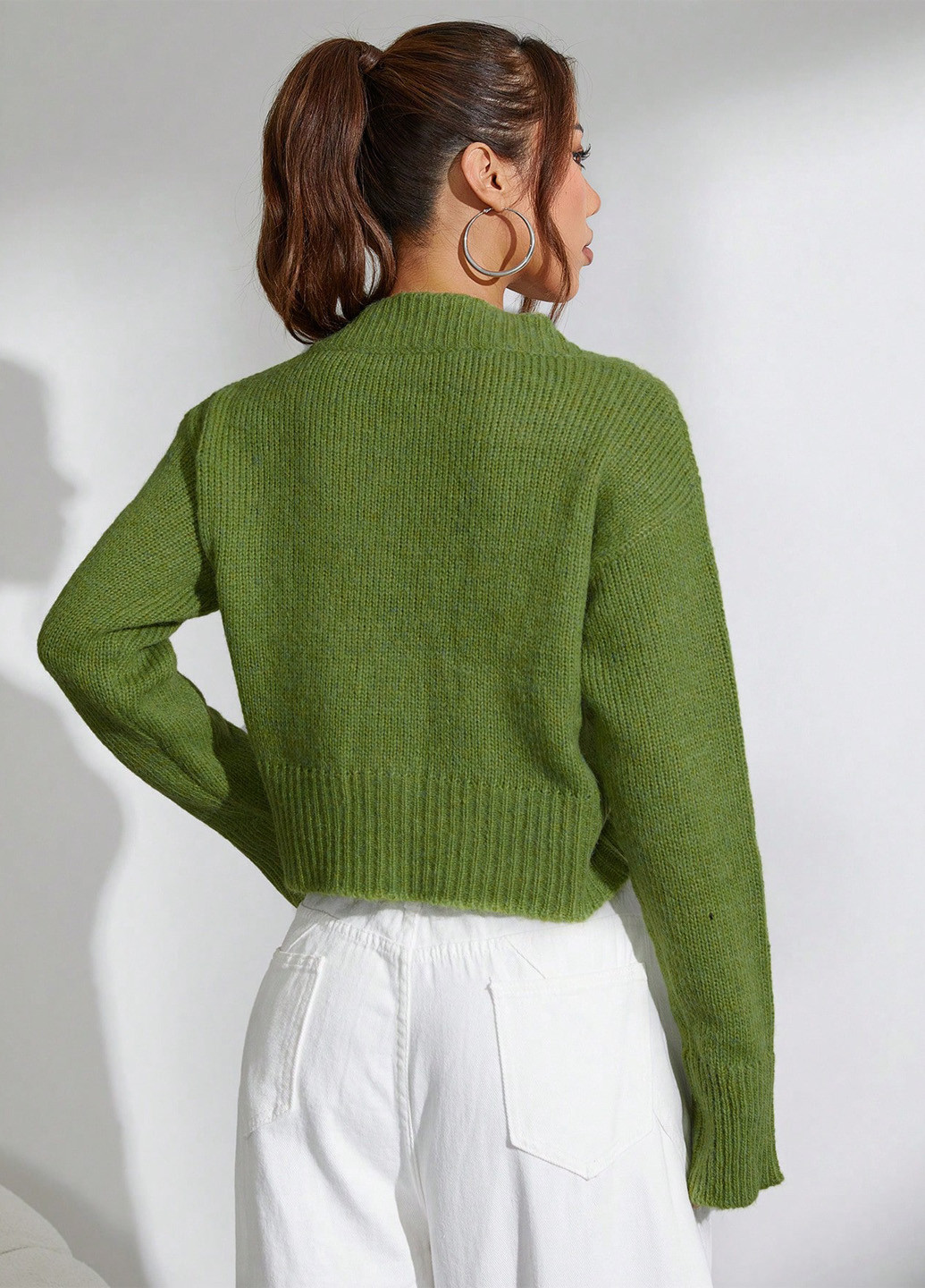 Зелений демісезонний пуловер пуловер SHEIN