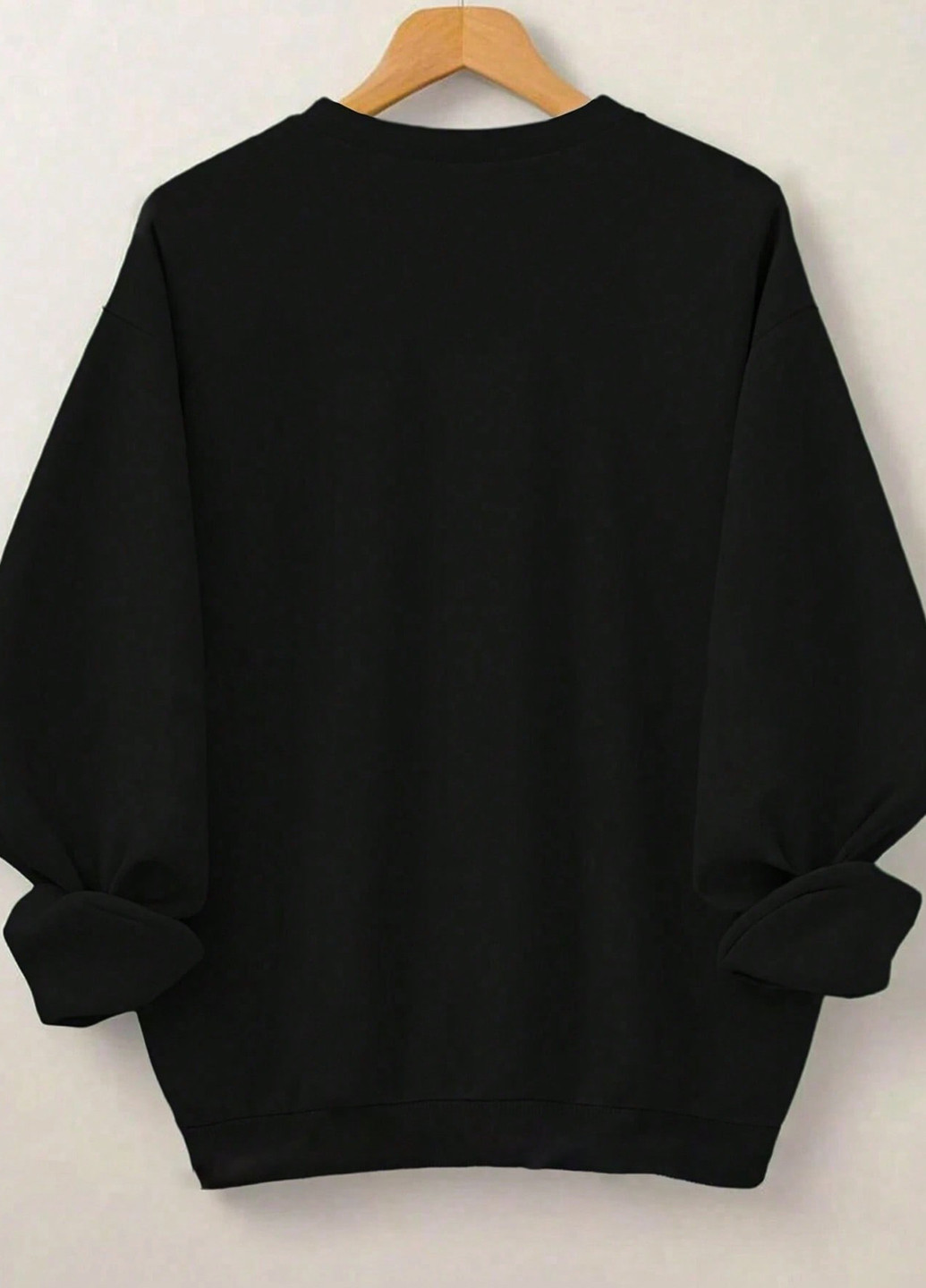 Черный свитшот SHEIN рисунок без декора (365220217)