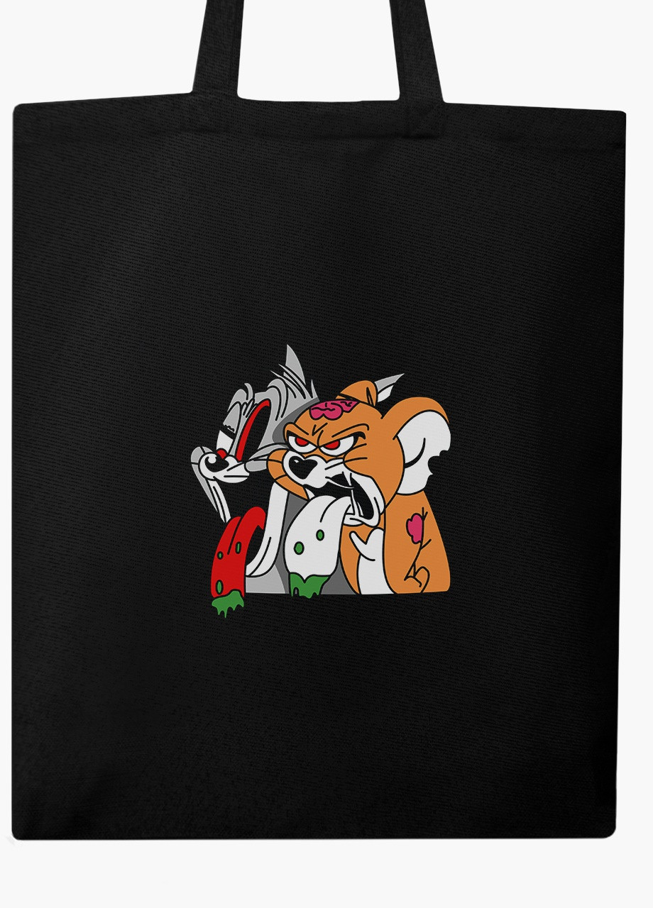 Еко сумка шоппер черная Том и Джерри (Tom I Jerry) (9227-2089-BK) MobiPrint (236391063)