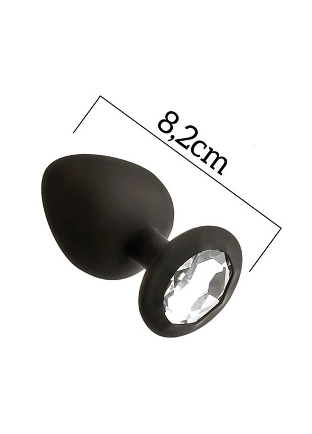 Анальная пробка с кристаллом Attraction Toys №48 Black, длина 8,2см, диаметр 3,5см MAI (254953751)