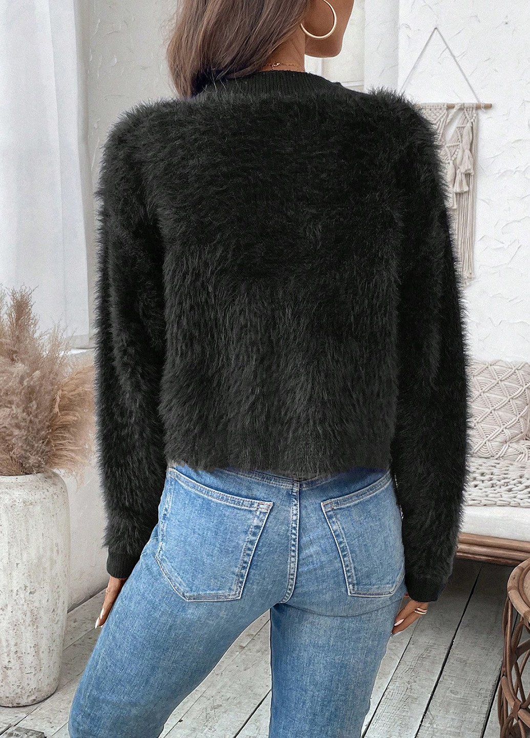 Чорний демісезонний комплект (кофта, топ) SHEIN