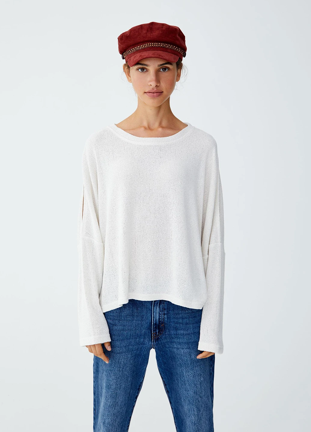 Білий демісезонний джемпер джемпер Pull & Bear