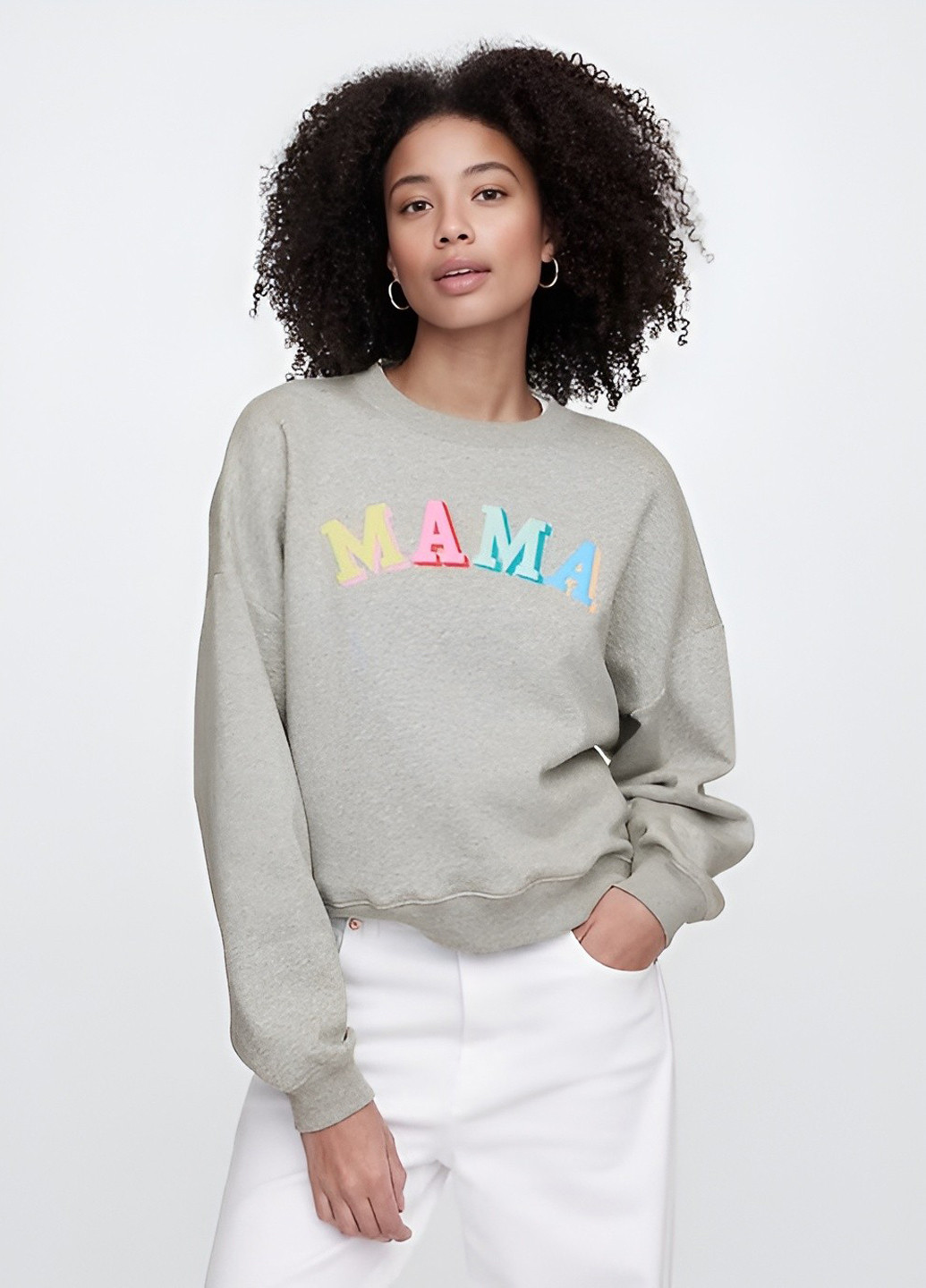 Сірий світшот Gap напис без декору (370300124)