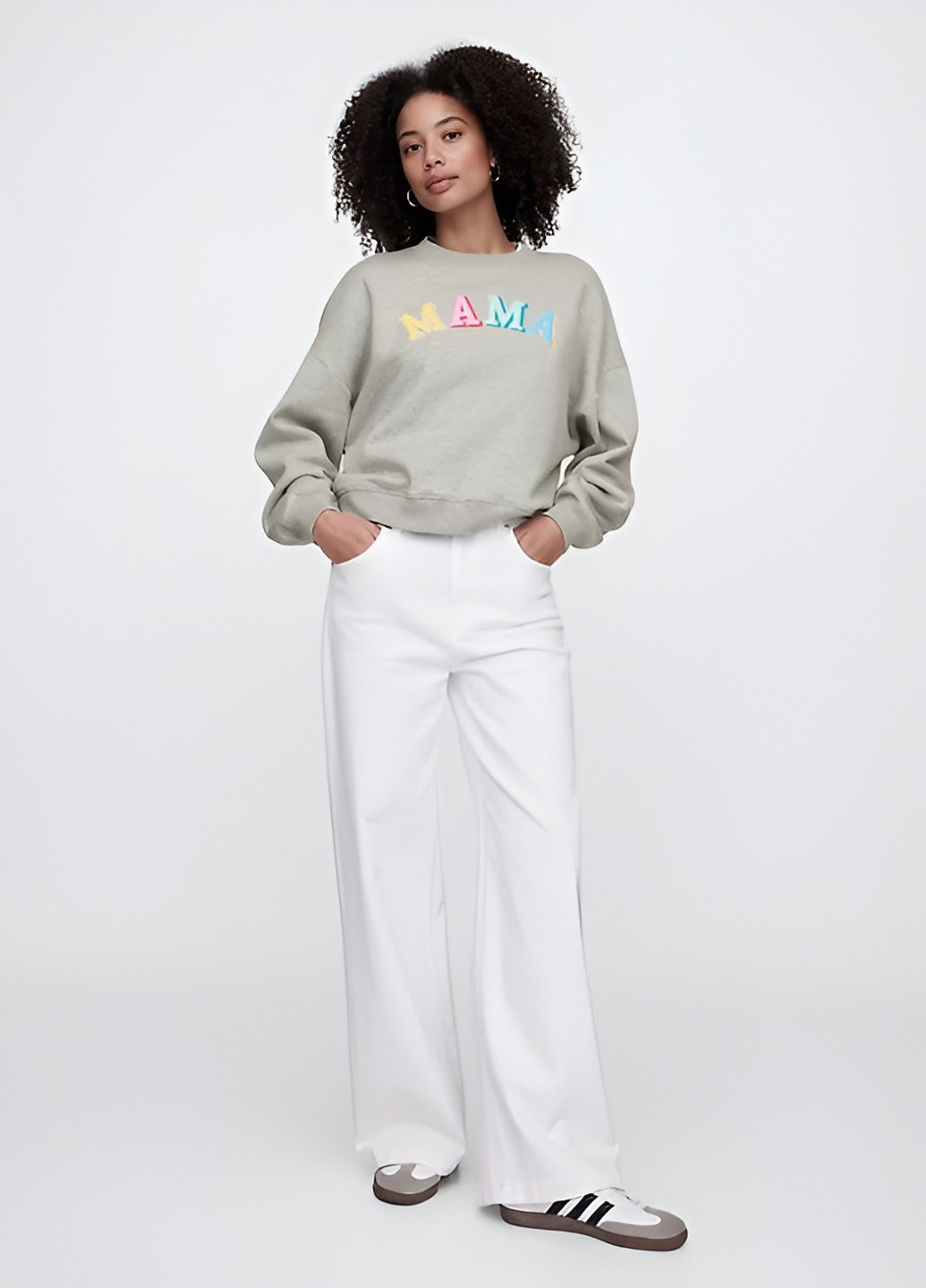 Сірий світшот Gap напис без декору (370300124)