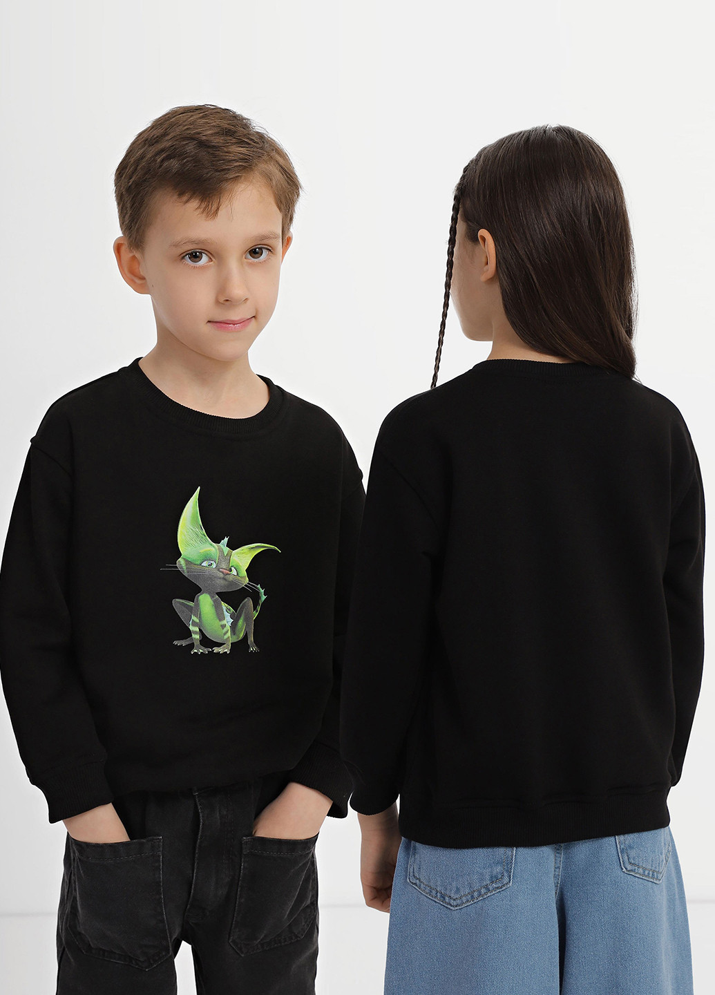 Черный свитшот INTERTOP рисунок без декора (365680902)