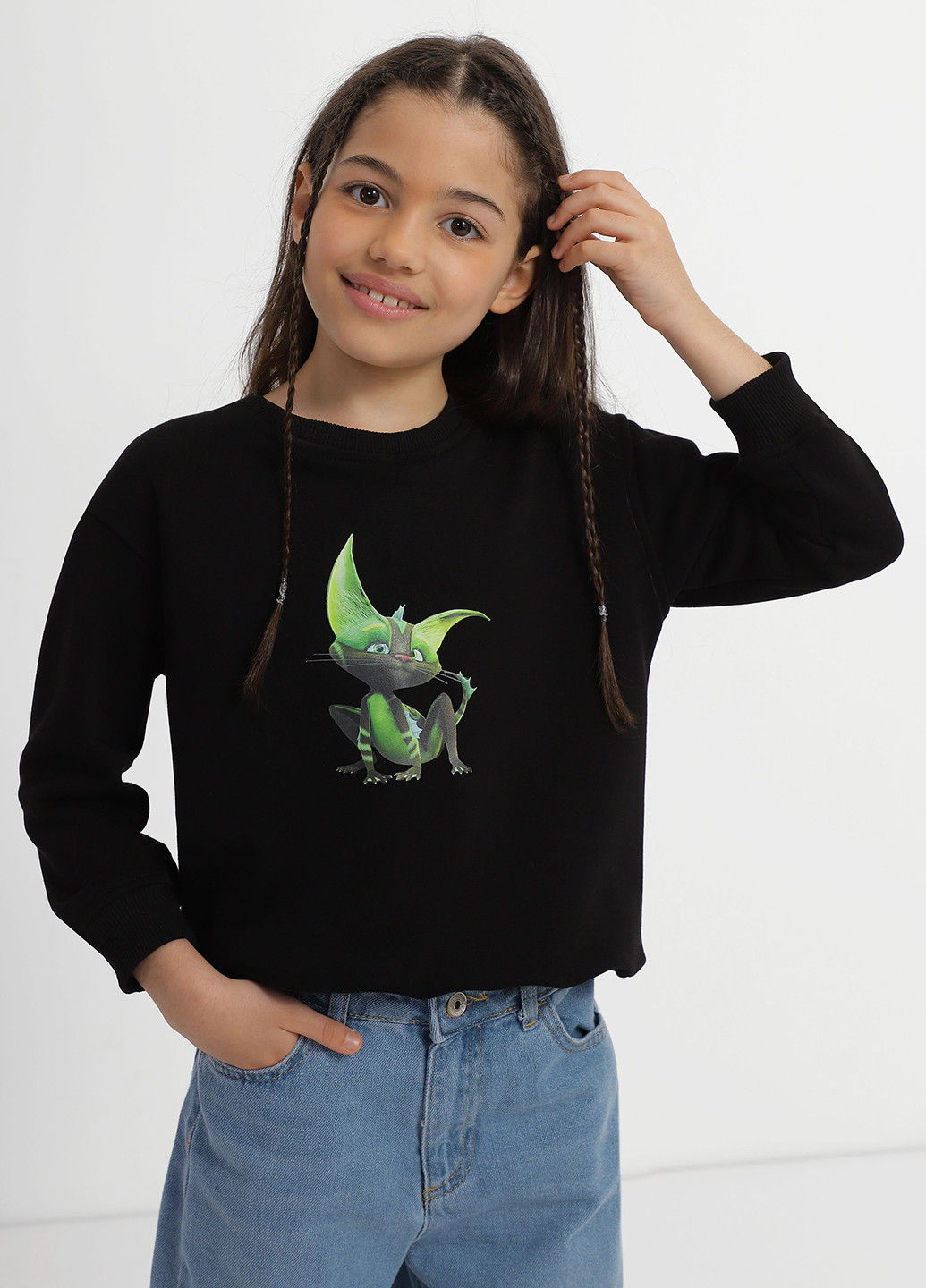 Черный свитшот INTERTOP рисунок без декора (365680902)