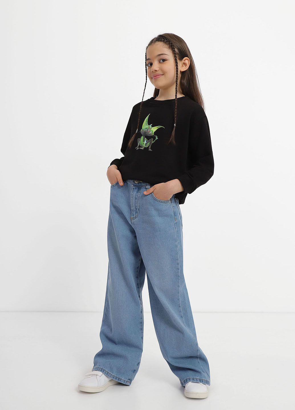 Черный свитшот INTERTOP рисунок без декора (365680902)