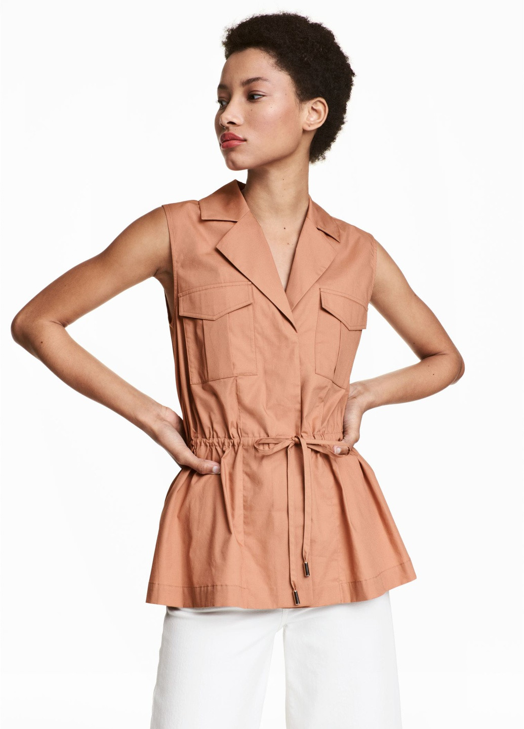 Светло-коричневая летняя блуза H&M