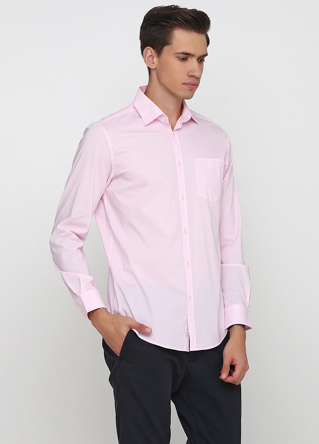 Светло-розовая классическая рубашка однотонная Rodier
