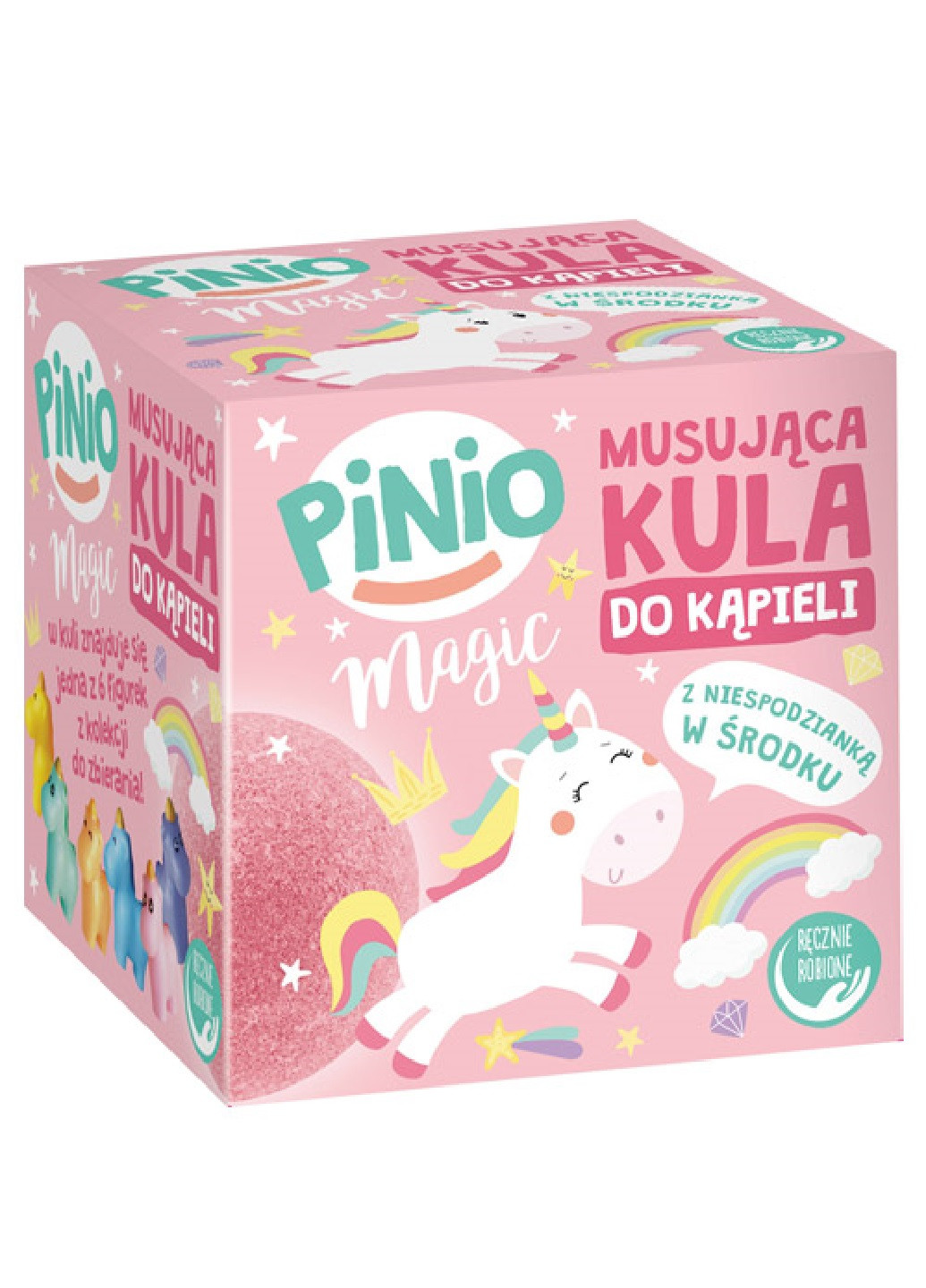 Бомбочка для ванны с игрушкой, розовая 140г Pinio Magic (253436800)