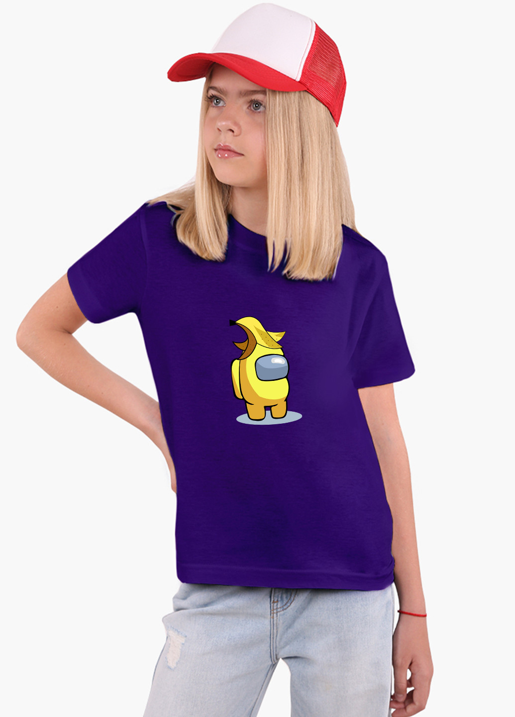 Фіолетова демісезонна футболка дитяча амонг ас жовтий (among us yellow) (9224-2416) MobiPrint