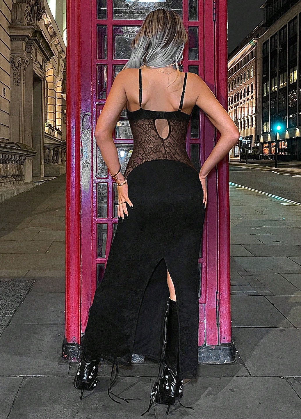 Чорна вечірня сукня силуетна SHEIN однотонна