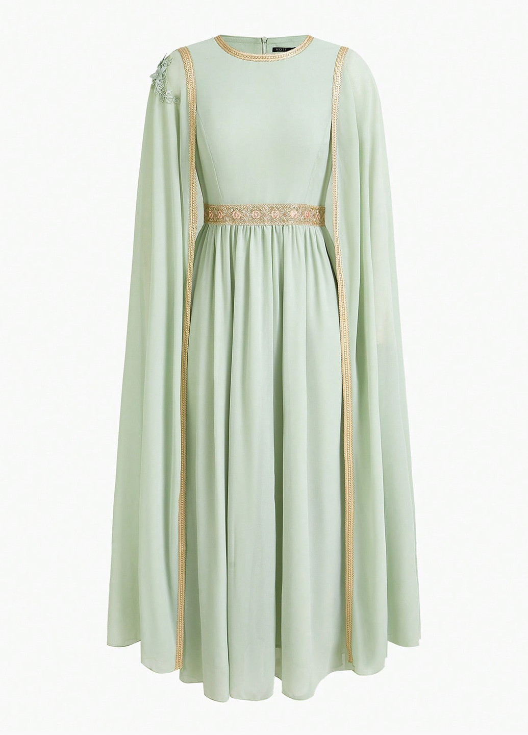 Мятное вечернее платье платье-кейп SHEIN однотонное