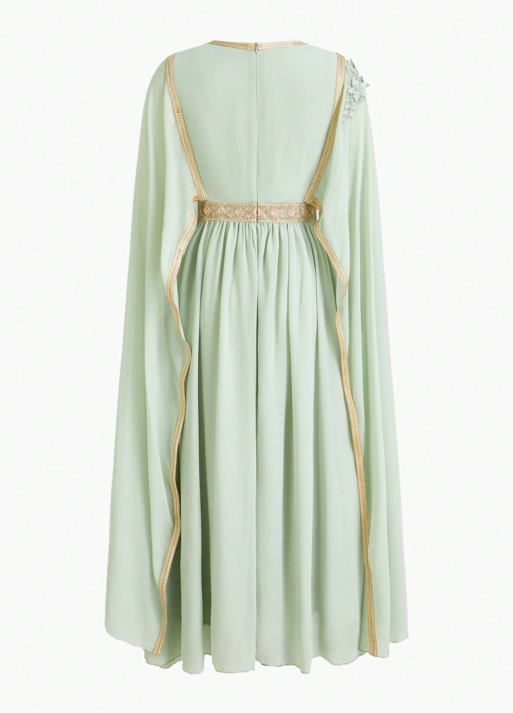 Мятное вечернее платье платье-кейп SHEIN однотонное