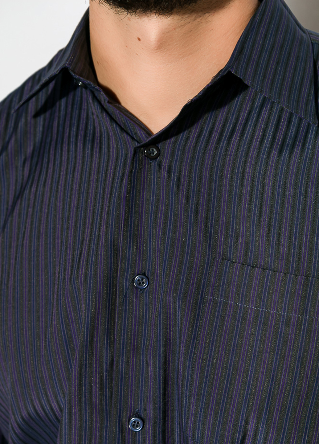 Темно-синяя кэжуал рубашка в полоску Time of Style