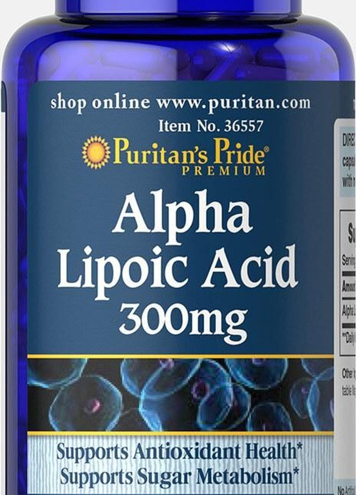 Антиоксидант Альфа-липоевая кислота Alpha Lipoic Acid 300mg 60caps Puritans Pride (232870379)