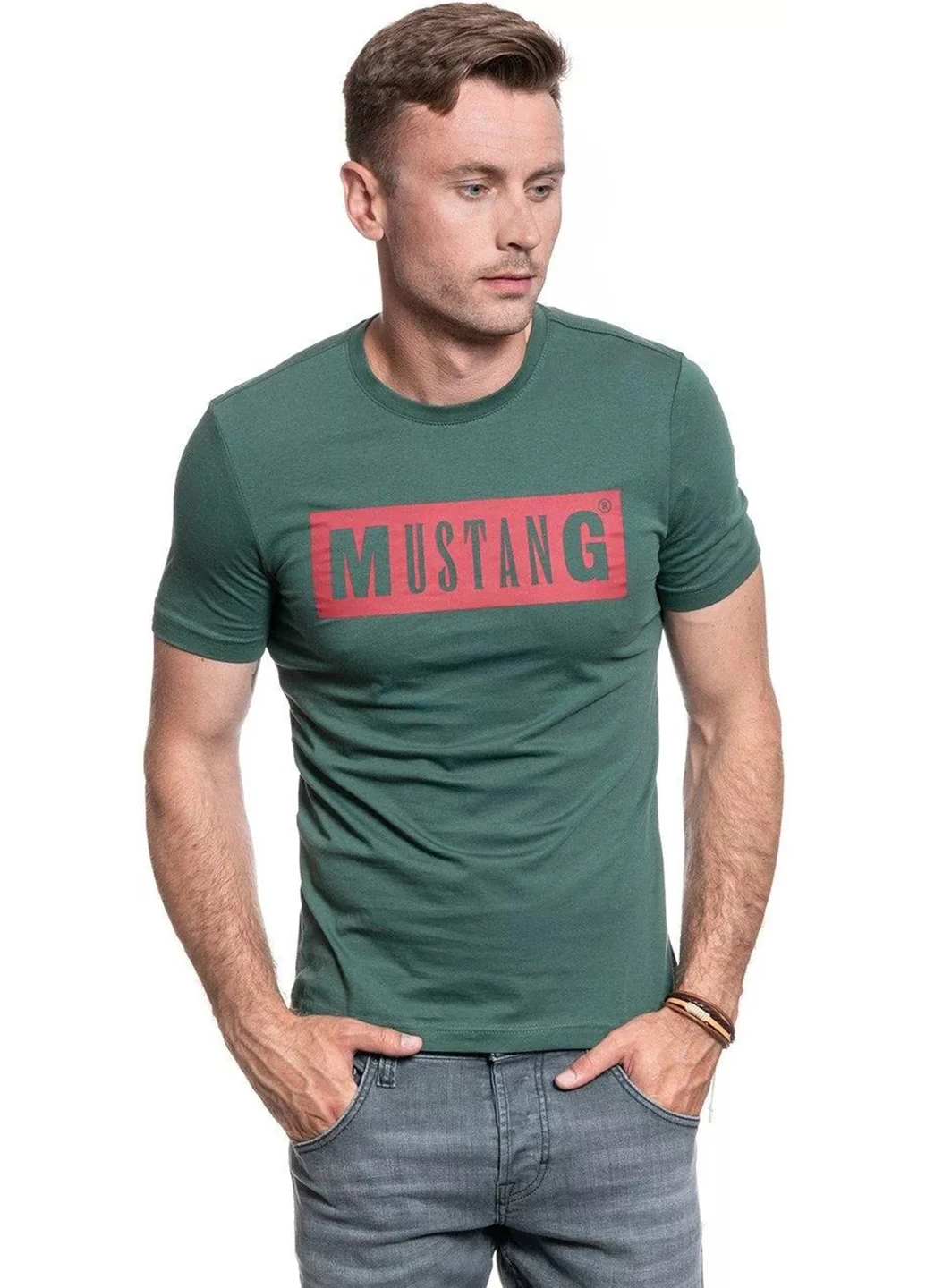 Зеленая футболка Mustang