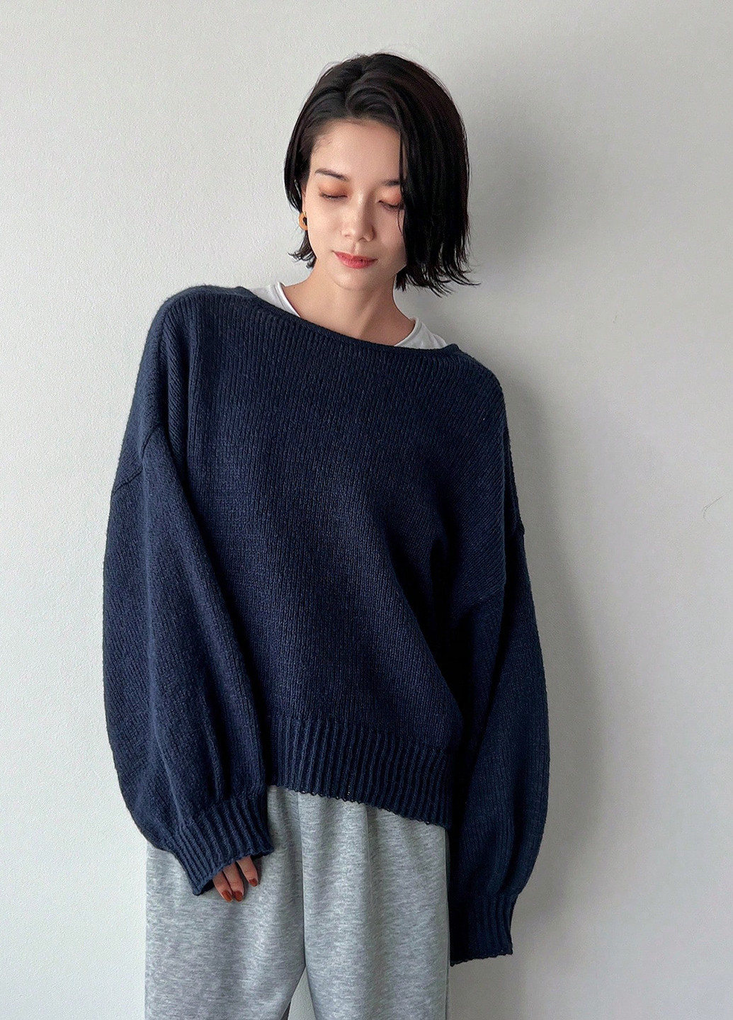 Темно-синій демісезонний светр SHEIN