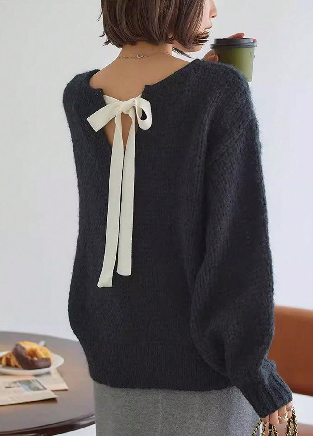 Темно-синій демісезонний светр SHEIN