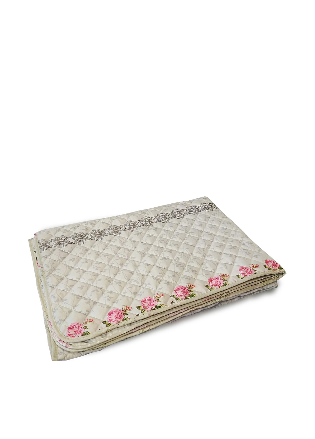 Одеяло-покрывало, 140х205 см Leleka-Textile цветочное кремовое