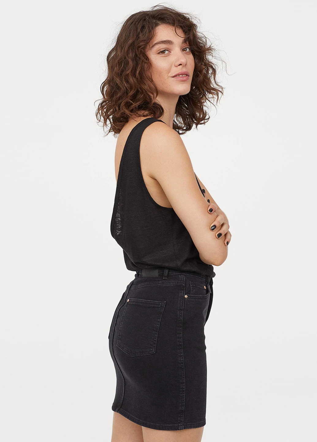 Черная кэжуал юбка H&M карандаш