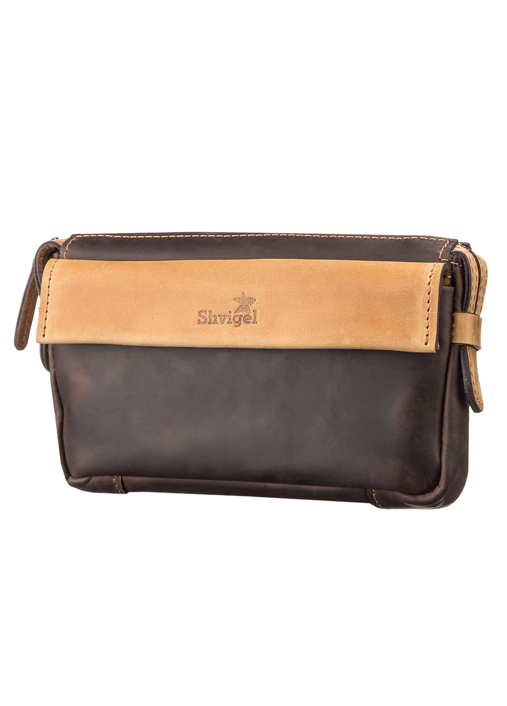 Мужской кожаный клатч 21х13х3 см Shvigel (252132027)