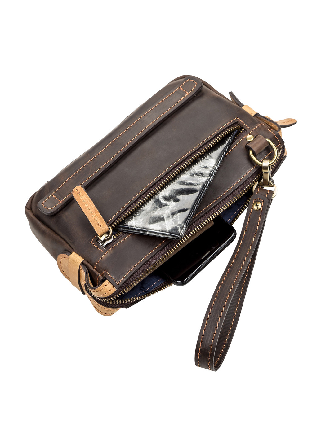 Мужской кожаный клатч 21х13х3 см Shvigel (252132027)