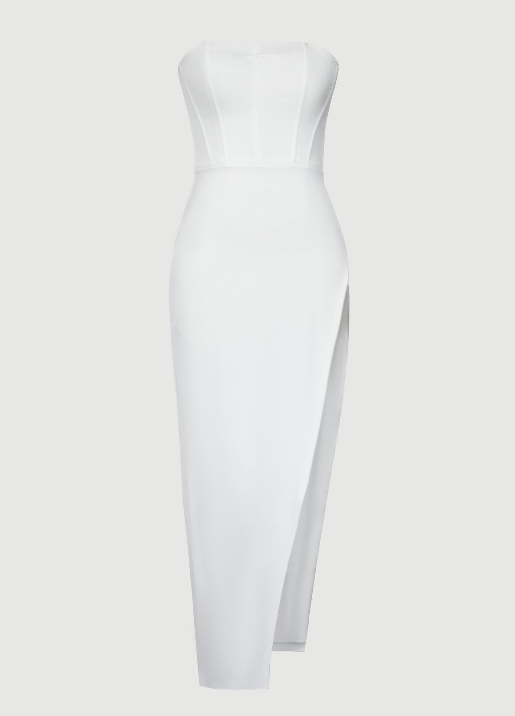Молочное вечернее платье с открытыми плечами Gepur однотонное