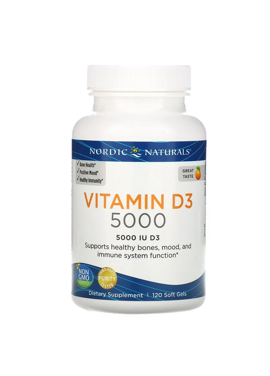 Вітамін Д3 Vitamin D3 5000 IU 125 mcg 120 капсул Nordic Naturals (255407742)