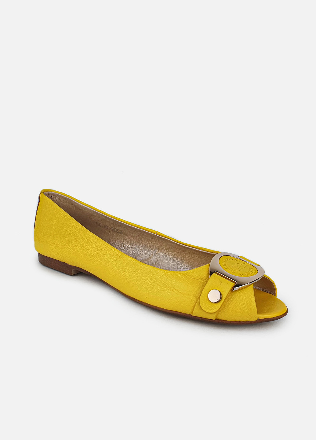 Желтые повседневные женские желтые кожаные с открытым носком Glossi